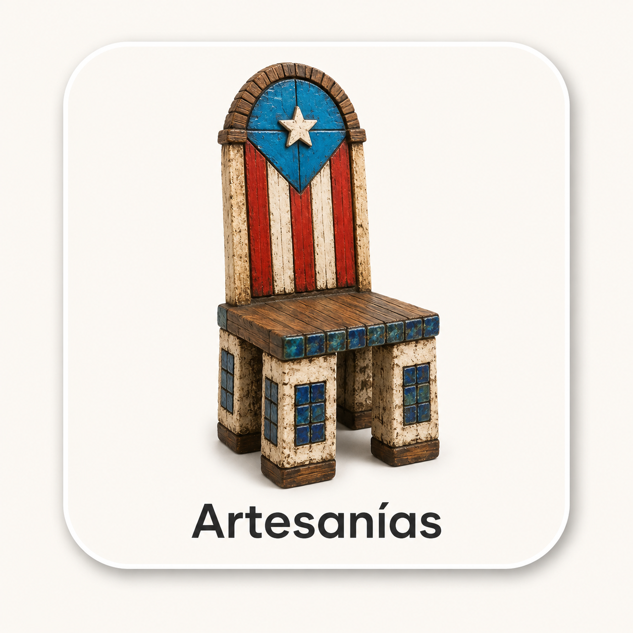 Artesanía puertorriqueña inspirada en la bandera de Puerto Rico